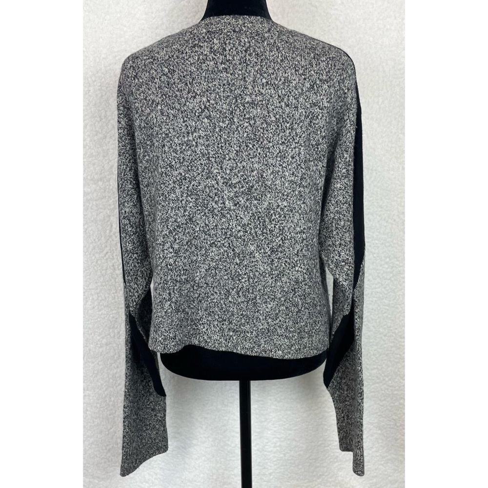 PUBLIC SCHOOL • NY Sana Black/Grey Colorblock Cropped Crewneck Knit Sweater, M - Picture 7 of 16